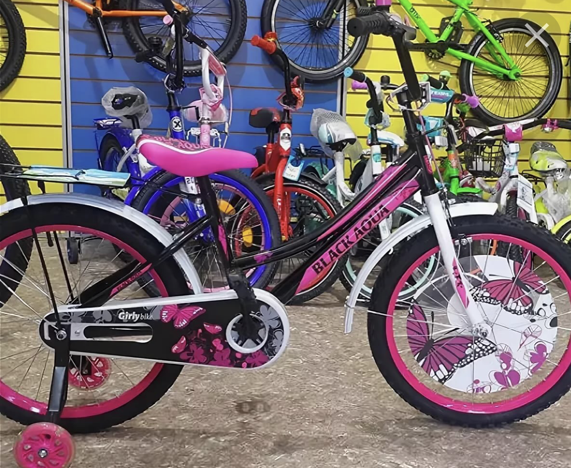 Велосипед Black Aqua 2006 /2018/ (со светящимися колесиками, черно-розовый)