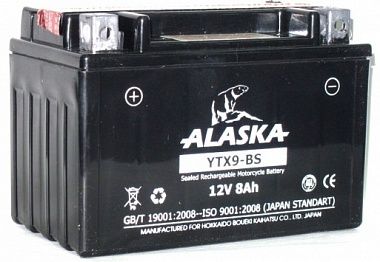 Мото аккумулятор ALASKA YTX9-BS