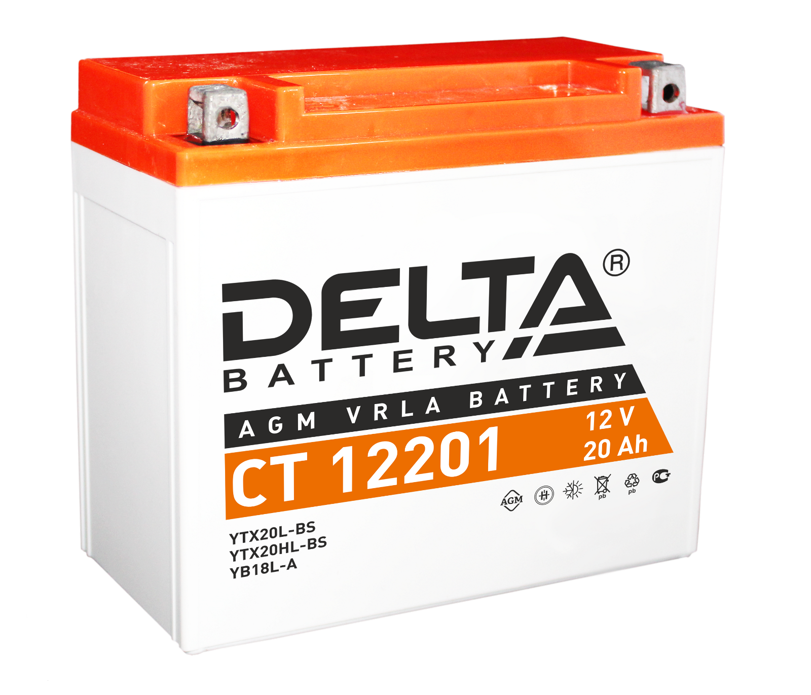 Мото аккумулятор Delta CT 12201