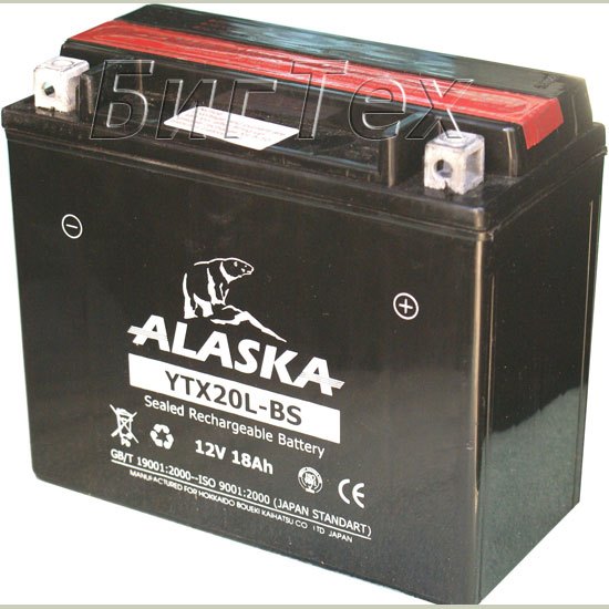 Alaska YTX20L-BS, мото-аккумулятор