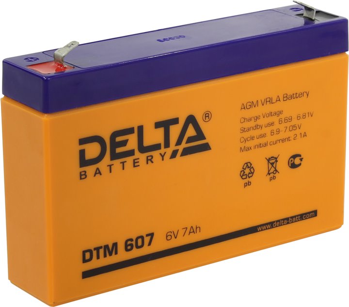 Delta DTM 607, аккумулятор для ИБП, сигнализации и др. оборудования