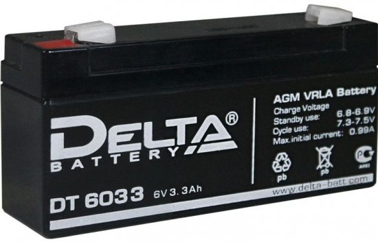 Delta DT 6033, аккумулятор для пожарной сигнализации