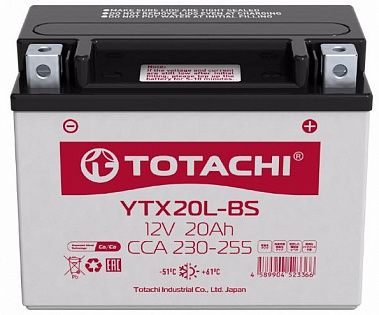 Мото аккумулятор TOTACHI MOTO CMF YTX20-BS L