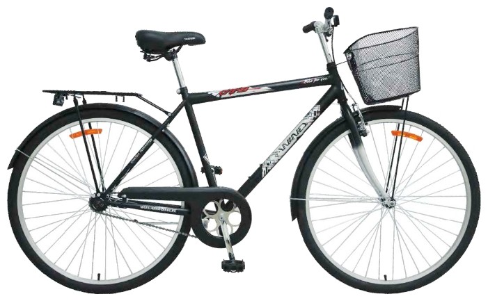 Велосипед  Wind CTB MAN 28” 6-скор. 20” черный с корзиной