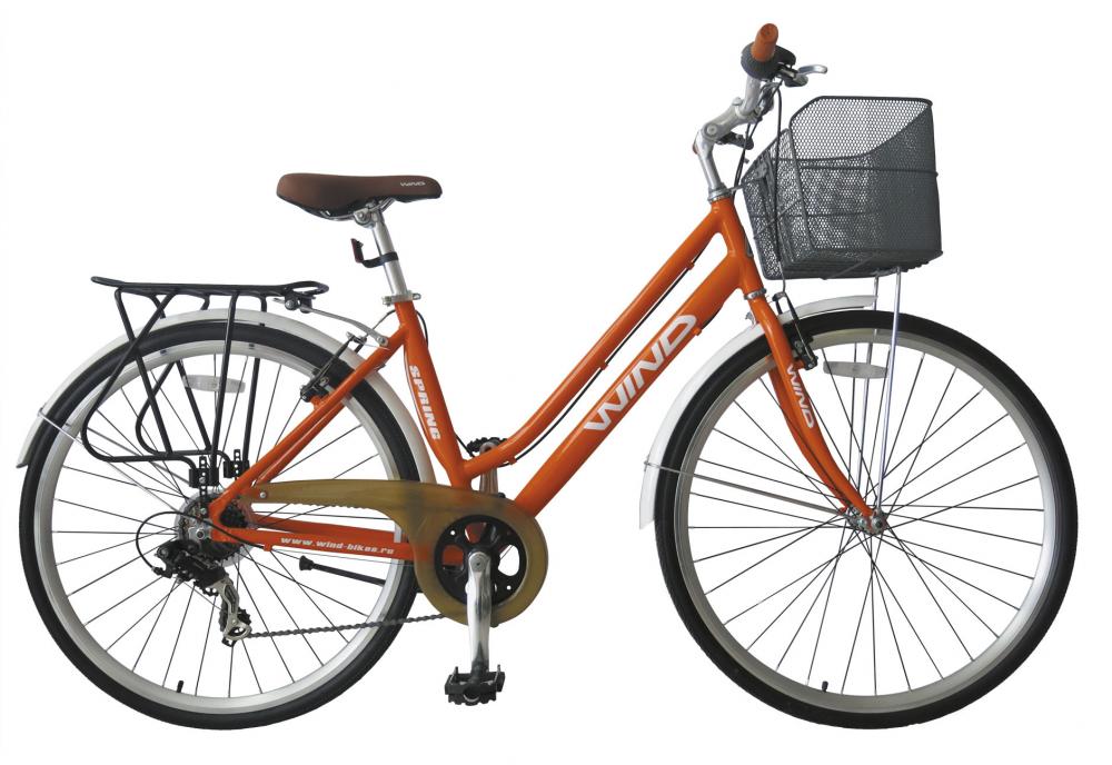 Велосипед  Wind SPRING 28 6-spd оранжевый  с корзиной