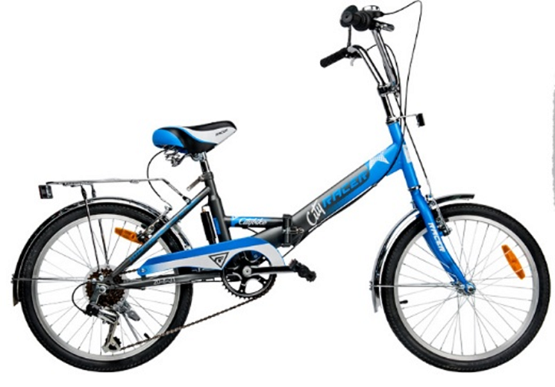 Racer 24-6-31 (серо-синий), складной велосипед