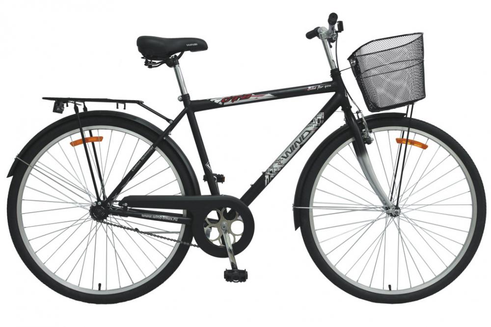 Велосипед  Wind CTB MAN 28” 1-скор. 20” рама черный с корзиной