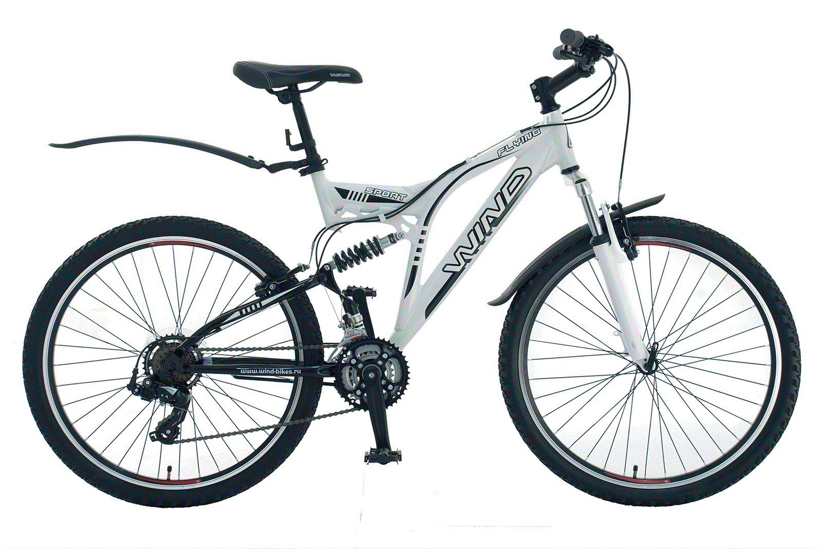 Велосипед Wind Flying 26” 21-скор. 18,5” бело-черный