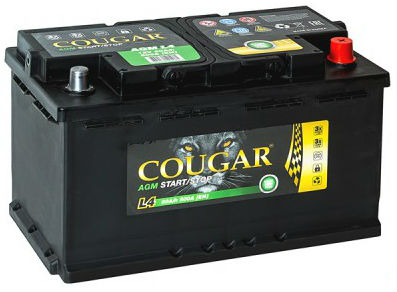 Аккумулятор Cougar AGM L4 для автомобилей премиум-класса (обратная полярность)