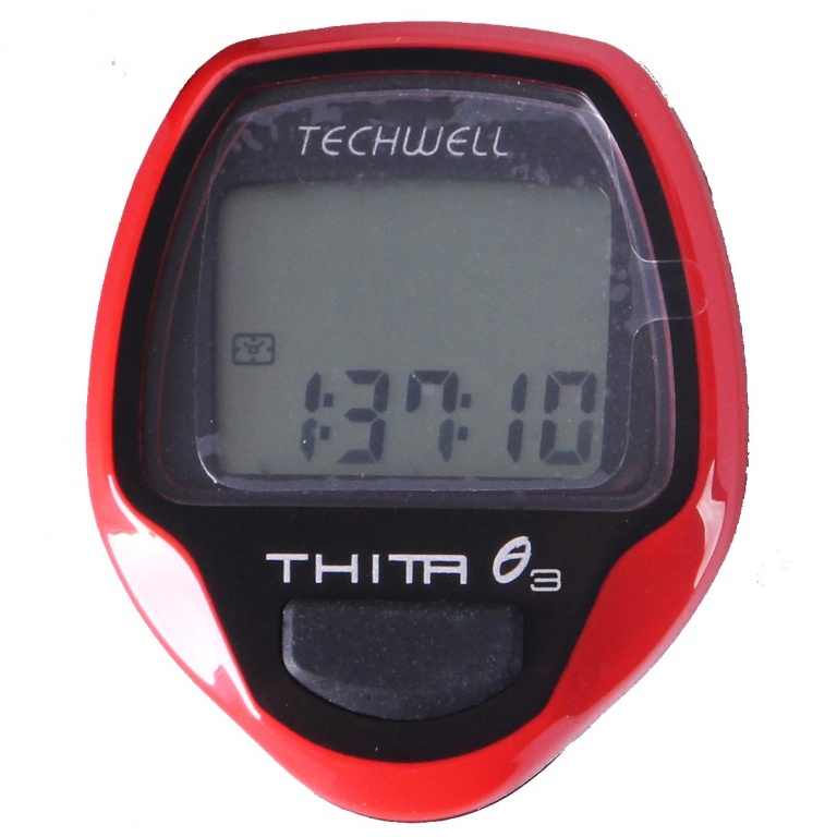 Велокомпьютер TECHWELL THITA-3 проводной, 10 функций (цв. красный)