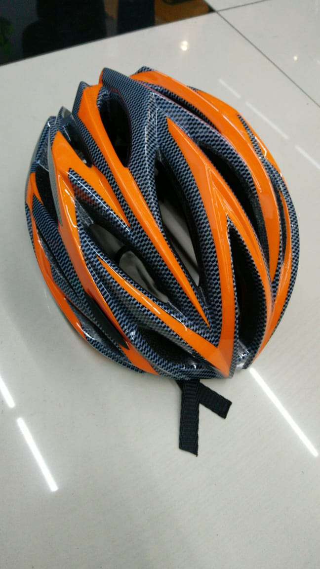 Шлем велосипедный K1402 оранжевый/черный размер M/L
