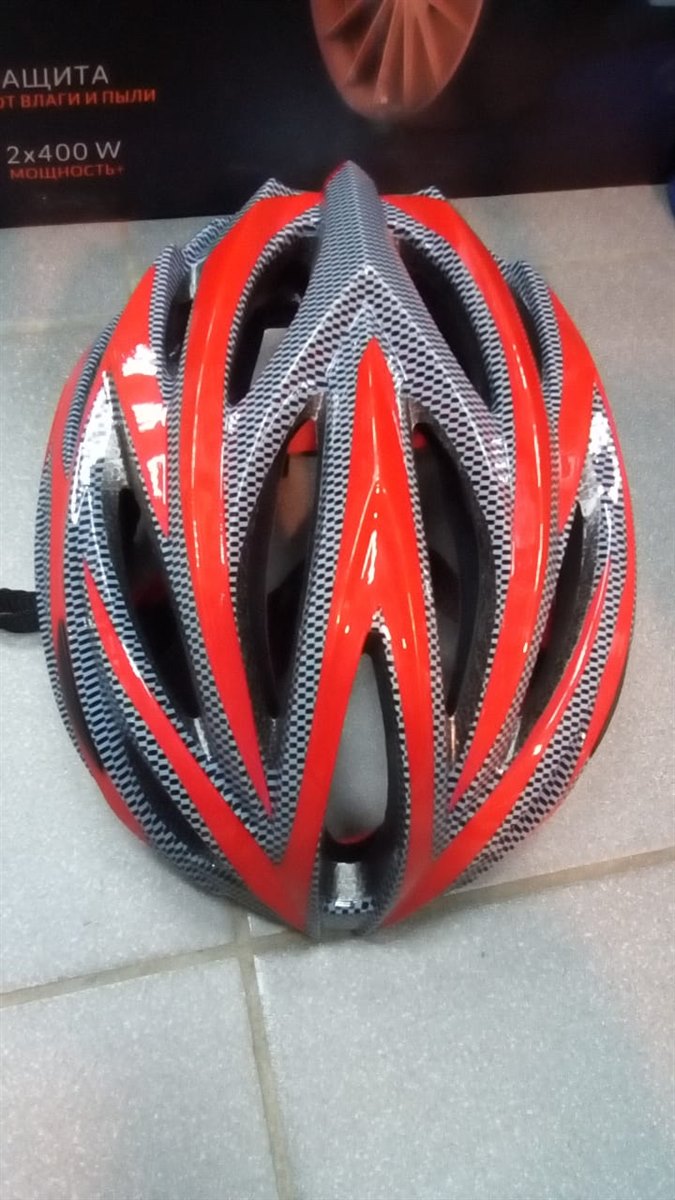 Шлем велосипедный K1402 красный/черный размер M/L