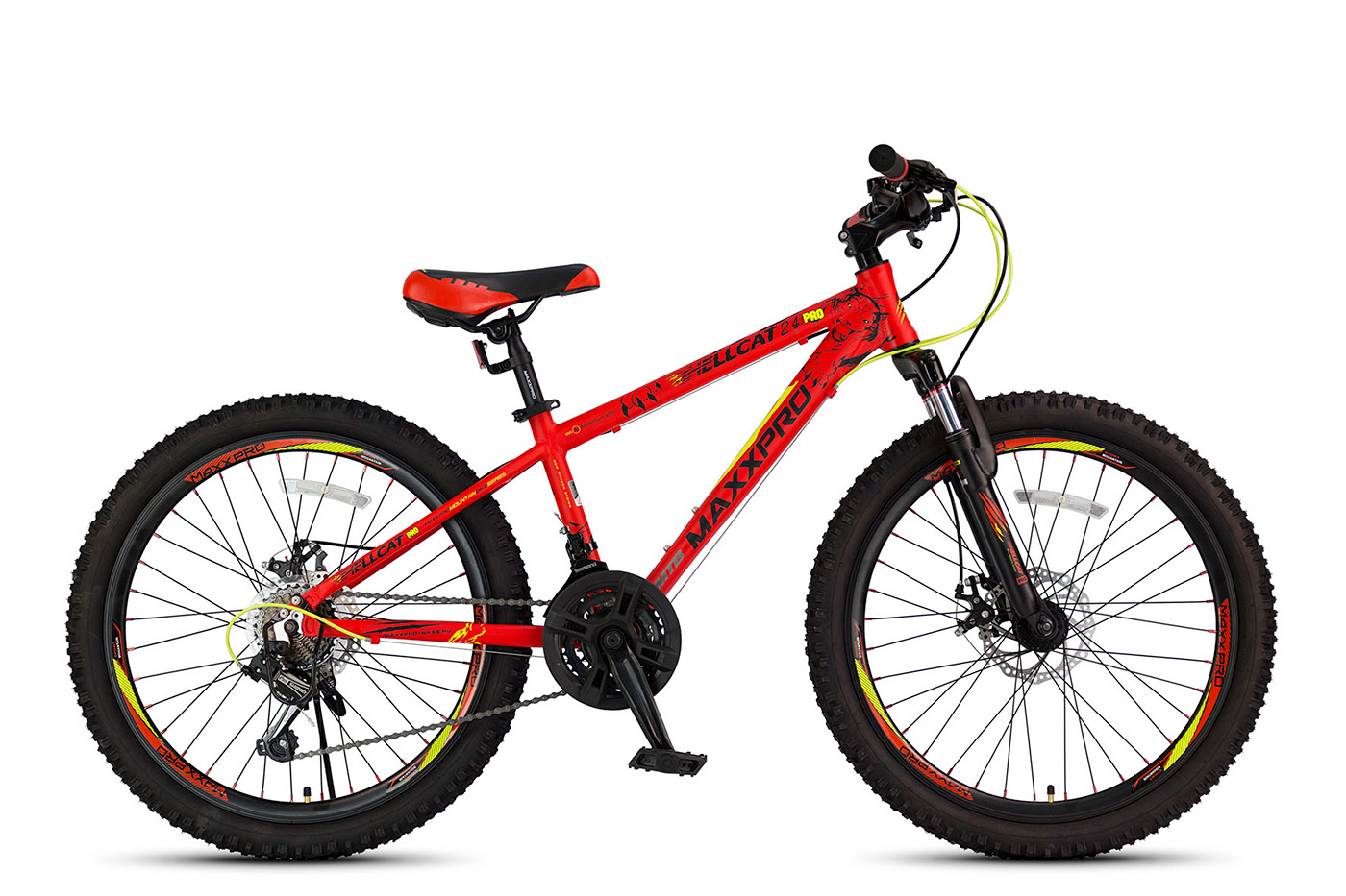 Горный велосипед MAXXPRO HELLCAT 24 PRO, красно-черный Горный велосипед MAXXPRO HELLCAT 24 PRO, красно-черный