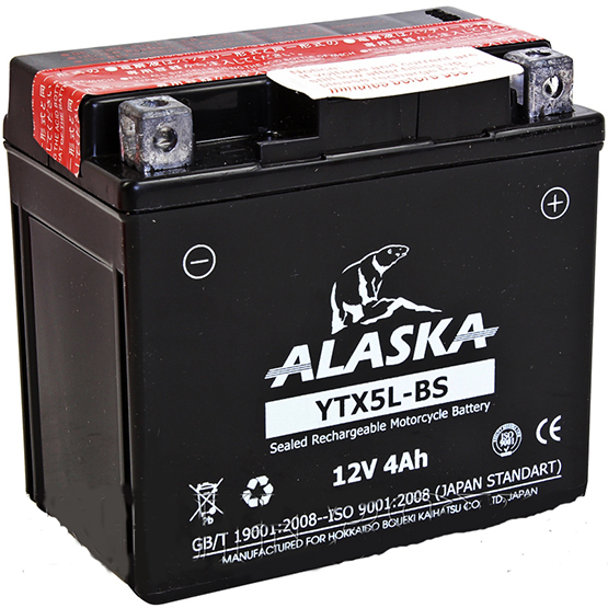 Мото аккумулятор ALASKA YTX5L-BS