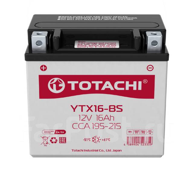 Мото аккумулятор TOTACHI MOTO CMF  YTX16-BS R