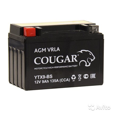 Мото аккумулятор Cougar AGM VRLA YTX9-BS