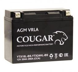 Мото аккумулятор Cougar AGM VRLA 12V20 YTX18L-BS Мото аккумулятор Cougar AGM VRLA 12V20 YTX18L-BS