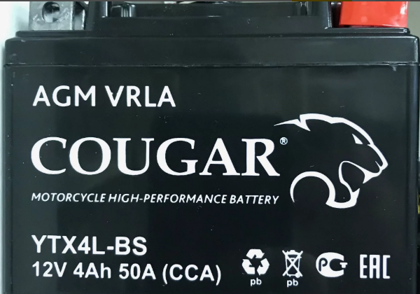 Мото аккумулятор Cougar AGM VRLA YTX4L-BS